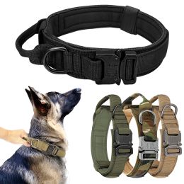 Tactical Pet Collar; Dog Collar With Handle; Military Heavy Duty Dog Collars For Medium Large Dogs - Military Blue - XL