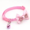 Bowknot Cat Collars; Pet Collar With Bell & Buckle; Cute Pet Supplies For Decoration - Pink - M