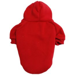 Pet Sweatshirt With Hoodie; Machine Washable Sweater For Dogs Puppies Sweater Clothes Apparel - Red - XL