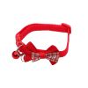 Bowknot Cat Collars; Pet Collar With Bell & Buckle; Cute Pet Supplies For Decoration - Red - M