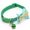 Bowknot Cat Collars; Pet Collar With Bell & Buckle; Cute Pet Supplies For Decoration - Green - M