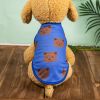 Pet Clothes; Summer New Pet Dog Clothes Thin Vest Bird's Eye Printing; Pet Clothes For Dogs And Cats - Blue - L