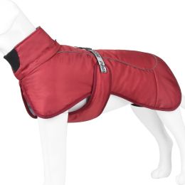 Large Dog Winter Fall Coat Wind-proof Reflective Anxiety Relief Soft Wrap Calming Vest For Travel - Red - 4XL