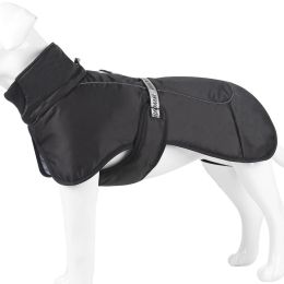 Large Dog Winter Fall Coat Wind-proof Reflective Anxiety Relief Soft Wrap Calming Vest For Travel - black - 5XL