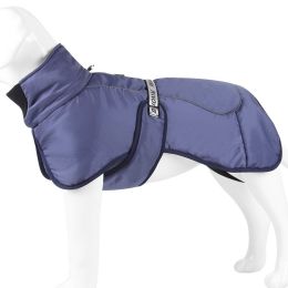 Large Dog Winter Fall Coat Wind-proof Reflective Anxiety Relief Soft Wrap Calming Vest For Travel - Blue - 4XL