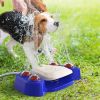 Summer Dog Water Play Sprinkler; Outdoor Pet Bath Toy; Dogs Drinking Fountains For Garden - Blue