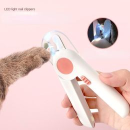 Dogs Nail Clipper Trimmer with LED light Grooming Tools for Pets; Nail clippers - Pink - no battery inside