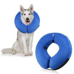 Soft Dog Cone Collar for After Surgery - Inflatable Dog Neck Donut Collar - Elizabethan Collar for Dogs Recovery - CQLQ10 American flag - L