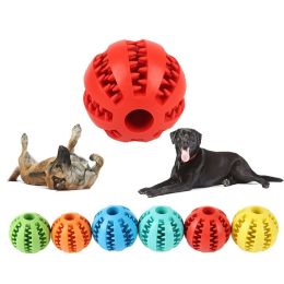 Dog Squeaky Ball Toy; Pet Chew Toy For Dog; Tooth Cleaning Ball Bite Resistant Pet Supplies - Red - 2.3Inch