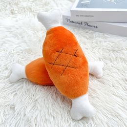 Double-bone Chicken Leg Plush Toy Vocal Connotation BB Pet Dog Cat Toy Supplies.dog chew toy - Chicken Leg Toy