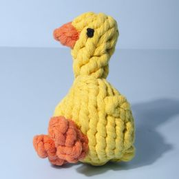 1pc Duck Shaped Pet Knot Toy; plush dog chew toy - Yellow Duck