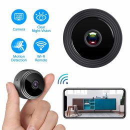 Compact Indoor Plug-in Smart Security Camera ; includes 64G SD Card; 1080HD Video Night Vision; Motion Detection For Pets - White with 64G SDcard