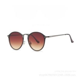 Fashion Trend Sunglasses Colorful Versatile Simple Sunglasses Cross border Cycling Network Red Glasses - Gun frame gradually tea