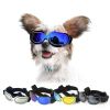 Dog Goggles Small Dog Sunglasses UV Protection Big Cat Glasses Fog/Windproof Outdoor Doggy Eyewear with Adjustable Band for Small Dogs - Black