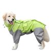 A Raincoat for all small and large dogs; Pet raincoat Medium large dog Golden hair Samo Alaska waterproof four foot raincoat Dog hooded raincoat - Flu