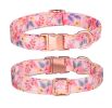 Sunflower pet collar cotton breathable dog collar pet supplies wholesale - Broken orange - M width 2.0 adjustment 31-50CM