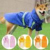 Pet raincoat for large and small dog; PU waterproof big dog raincoat; outdoor reflective dog raincoat - orange - L