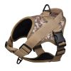 Dog Harness; large dog training tactical chest strap; K9 pet chest strap; vest type reflective dog rope; explosion-proof impulse traction - Green camo