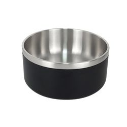 Wholesale Low Price High Quality 32oz 64oz Double Wall Insulated Stainless Steel Powder Coated Dog pet Bowl - Black