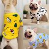 Autumn/Winter warm dog coat Small; medium dog; Flannel warm dog clothing pet supplies; dog clothing - Bright yellow avocados - XL