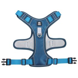 dog Harnesses; Cross border New Pet Towing Rope Vest Large Dog Chest Strap Reflective Explosion proof Flushing Dog Towing Rope - Lake blue - XL