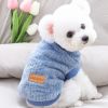 Pet Sweater; Warm Winter Plush Dog Sweater Knitwear Cat Vest; For Small & Medium Dogs - Navy Blue - L