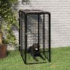 Dog Playpen 6 Panels Black 19.7"x39.4" Powder-coated Steel - Black