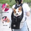 Portable Travel Backpack Outdoor Pet Dog Carrier Bag Mesh - Black - Pet Supplies