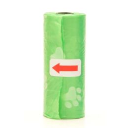 15Pcs/Roll Dog Cat Poop Bag Degradable Pet Garbage Bag Suitable for All Pets Outdoor Home Cleaning Bag For Pet Home Clean - Green