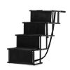 Foldable Metal Dog Steps for Large Dogs;  4-Level Non-Slip Pet Stair Ramp for Cars and SUV;  High Beds;  Trucks;  Black - Black