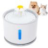 2.4L Automatic Dog Cat Water Fountain Electric LED Pet Flower Water Dispenser Ultra Silent Health Cat Waterer Auto Off Level Window - Grey - US Plug