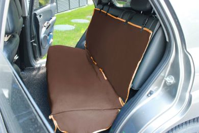 Pet Life Open Road Mess-Free Back Seat Safety Car Seat Cover Protector For Dog, Cats, And Children - Dark Brown