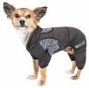 Pet Life Active 'Pawsterity' Heathered Performance 4-Way Stretch Two-Toned Full Bodied Hoodie - Black - Large