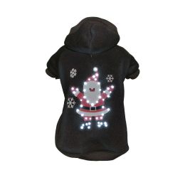 Pet Life LED Lighting Juggling Santa Hooded Sweater Pet Costume - X-Small - (FBP3BKXS)