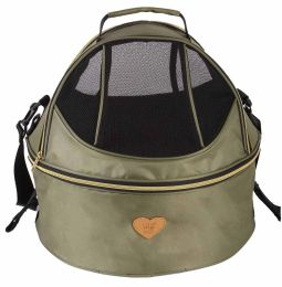 Pet Life 'Air-Venture' Dual-Zip Airline Approved Panoramic Circular Travel Pet Dog Carrier - Green