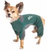 Dog Helios 'Rufflex' Mediumweight 4-Way-Stretch Breathable Full Bodied Performance Dog Warmup Track Suit - Green - Small