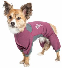 Dog Helios 'Rufflex' Mediumweight 4-Way-Stretch Breathable Full Bodied Performance Dog Warmup Track Suit - Pink - X-Small