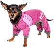 Dog Helios 'Namastail' Lightweight 4-Way Stretch Breathable Full Bodied Performance Yoga Dog Hoodie Tracksuit - Pink - Large