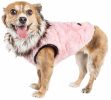 Pet Life Luxe 'Pinkachew' Charming Designer Mink Fur Dog Coat Jacket - Large