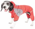 Pet Life Active 'Fur-Breeze' Heathered Performance 4-Way Stretch Two-Toned Full Bodied Hoodie - Red - Large