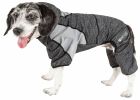 Pet Life Active 'Fur-Breeze' Heathered Performance 4-Way Stretch Two-Toned Full Bodied Hoodie - Black - Large