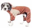 Pet Life Active 'Fur-Breeze' Heathered Performance 4-Way Stretch Two-Toned Full Bodied Hoodie - Orange - Large