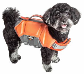 Dog Helios 'Tidal Guard' Multi-Point Strategically-Stitched Reflective Pet Dog Life Jacket Vest - Orange - Small