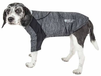 Pet Life Active 'Chewitt Wagassy' 4-Way Stretch Performance Long Sleeve Dog T-Shirt - Black - Small