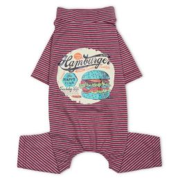 Touchdog Onesie Lightweight Breathable Printed Full Body Pet Dog T-Shirt Pajamas - Red - Large