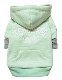 Touchdog Hampton Beach Designer Ultra Soft Sand-Blasted Cotton Pet Dog Hoodie Sweater - Green - Small