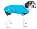 Pet Life Active 'Pull-Rover' Premium 4-Way Stretch Two-Toned Performance Sleeveless Dog T-Shirt Tank Top Hoodie - Blue - X-Small