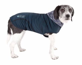 Pet Life Active 'Pull-Rover' Premium 4-Way Stretch Two-Toned Performance Sleeveless Dog T-Shirt Tank Top Hoodie - Teal - X-Small