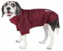 Pet Life Active 'Fur-Flexed' Relax-Stretch Wick-Proof Performance Dog Polo T-Shirt - Burgundy - Medium