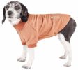 Pet Life Active 'Fur-Flexed' Relax-Stretch Wick-Proof Performance Dog Polo T-Shirt - Brown - X-Small